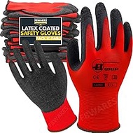 F8WARES Reusable Nylon Latex Coated Work Safety Industrial Gloves/Gardening Gloves/Cotton Hand Glove