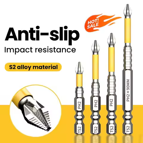 Non-slip PH2 Magnetic Batch Head Cross Screwdriver Hardness Drill Bit S2 Alloy Screw Driver Hand Too