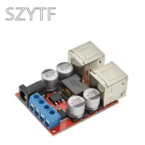 1pcs 8-35V to 5V 8A DC-DC Buck Converter 4-Port USB Charger Module for Car 12V 24V Truck RV with QC3