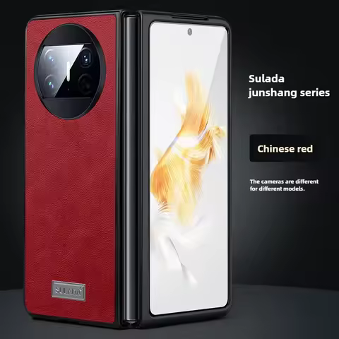 For VIVO X Fold5 Case SULADA Junshang Cowhide Textured Mobile Phone Case for VIVO X Fold3 Pro Foldin