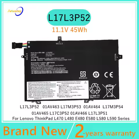 L17L3P52 01AV465 Laptop battery For Lenovo ThinkPad L480 L490 L580 L590 01AV463 L17M3P53 L17M3P54 01