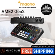 MAONO AME2-Gen2 Podcast Mixer Audio Interface Sound Card with Dual XLR Input,Quick to Mute and Noise