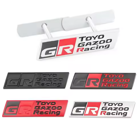 3D Metal Gazoo Racing GR Car Front Grill Badge Adhesive Emblem Decal For Toyota Supra AE86 GT86 Coro