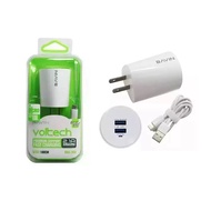 Bavin Voltech Premium Support Fast Charger Dual USB Port (White)