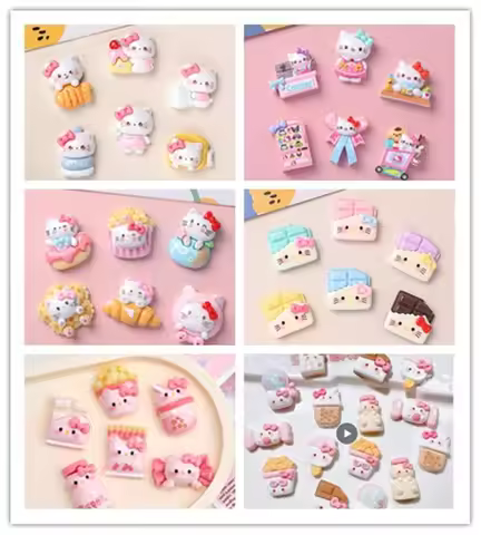 1:12 Mini Miniature Cartoon KT cat Cookie Chocolate Candy Resin Food For Miniature Kids Dollhouse Ho