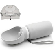 Portable Water Bottle-Foldable Silicone 2-in-1 Travel Bottle and Drinking Bowl, 550ml/19oz (about 53