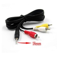 18mm Long Tip 3.5mm AUX Male To 3 RCA AV Composite Cable