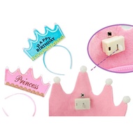 Happy Birthday LED Crown Birthday Hairbands Princess Tiara