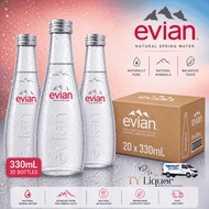 Evian Natural Mineral Water (Glass), 20 Bottles x 330ml (BBD: Jan 2028)