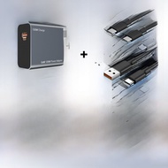 ชาร์จไฟเร็ว GaN 120W รองรับทุกแบบ ชาร์จแท็บเล็ต โน้ตบุ๊ก สาย USB-C 2 ช่อง ชาร์จแบบดั้งเดิม 120W ชาร์