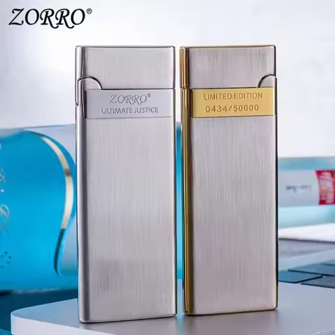 Zorro 636 Metal Ultra Thin Butane Gas Inflatable Grinding Wheel Lighter Holiday Gift Smoking Accesso