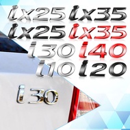 3D Chrome Metal Car Sticker For HYUNDAI I10 I20 I30 I40 IX25 IX35 N Line Logo Letter Emblem Auto Rea