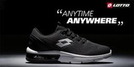 英德鞋坊義大利第一品牌-LOTTO樂得 男款編織ARIA CHINO氣墊跑鞋 6580-黑 超低直購價690元