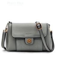 【 READY STOCK 】POLO HILL Ladies Front Flap Sling Purse Bag (Blue) | Well-designed Beg | (100% Authen