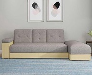 樂居．家居 - 日式多功能儲物梳化床(米灰色)