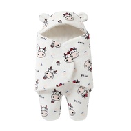 ผ้าสักหลาดนุ่มทารกพันมัสลินผ้าห่มทารกแรกเกิดห่อตัวผ้าห่มถุงนอนหนาชุด
