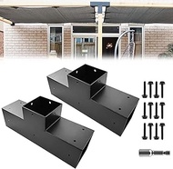 Pergola DIY Kit,2 Pcs 3-Way T-Angle Corner Brackets Elevated Wood Stand with Screws for 4"x4"(Inner 