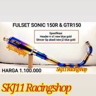 Knalpot Racing SJ88 SONIC 150 GTR 150 Fullset RR S1 GP Abadi Blue Gold