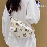 休闲包包女2024清新新款潮斜跨包秋运动胸包小众百搭ins腰包新款5.29