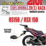RS150 V1 V2 RS 150 RSX RSX150 ZR(S) HEAVY DUTY GIVI MONORACK STOPLIGHT BOX B32N E250 B33NM B33N2M BL