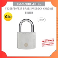 YALE Y120B 50MM 1 PCS Satin Chrome Boron Shackle Padlock