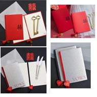 BS188 结婚 誓言卡/书 Wedding Vow Books His and Hers Wdedding Oath Card Engagement Wedding