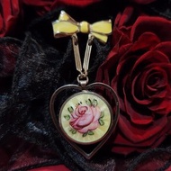 維多利亞時期(1830-1900年)琺瑯手繪玫瑰古董胸針聖誕禮盒