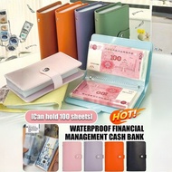 【Waterproof & 100 Notes Capacity】Money Saving Organizer/Cash Storage Wallet/Financial Planning Tool 