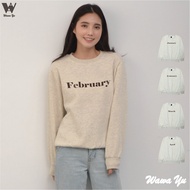 University T-Lint-Free-Thick Cotton Long-Sleeved Round Neck Top-Women Version-Twist White-January To