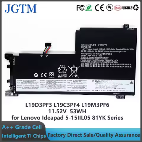 JGTM L19C3PF5 L19D3PF3 L19C3PF4 L19M3PF6 L19L4PF1 Laptop battery for Lenovo Ideapad 5-15IIL05 81YK 5