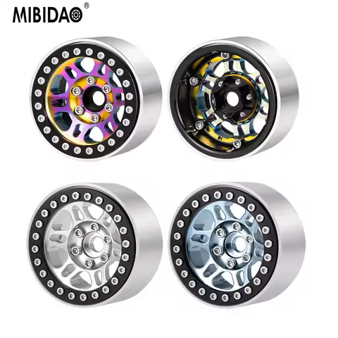 MIBIDAO 4PCS Aluminum 1.9 Inch Beadlock Wheel Rim for 1/10 RC Crawler Car Axial SCX10 TRX4 Upgrade P