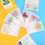 1pcs Dry Flower Greeting Messaging Card Wedding Birthday Fathers Day Mothers Day Wishing Real Flower