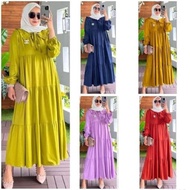 Marina Midi Dress Muslim /Gamis Terbaru/ Gamis Rayon Premium / Baju