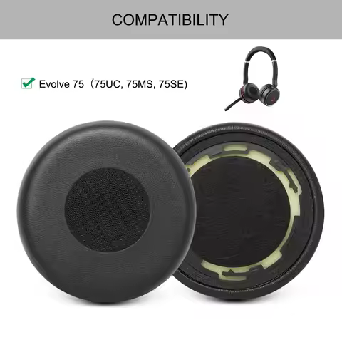 Evolve 75 Ear Pads Replacement Ear Cushion for Jabra Evolve 75(75UC 75MS 75SE), high-Density Memory 