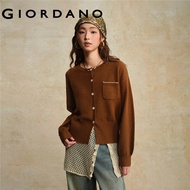 GIORDANO WOMEN Contrast wave trim loose cardigan 18355219