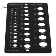 Drill Bit Gauge 1/16 Inch to 1/2 Inch, Screw Size and Thread Gauge Inches and Decimal Drill Gauge Dr