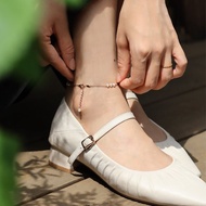 Pearls  316L醫療鋼鍍18k金 天然淡水珍珠腳鍊