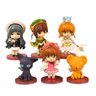 deveodo 6Pcs/Set Anime Card Captor Sakura Vivid Expression Cute Cartoon Craft Solid Model Collectibl