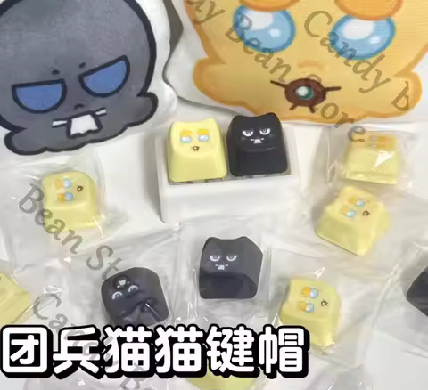 Anime Attack on Titan Levi Ackerman Erwin Smith Cosplay Mechanical Keyboard Keycaps Cartoon cat Keyc