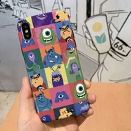 (X)手機殼IPhone6/7/8/plus/X/XR/XS/XSMAX : 怪獸大學全包黑邊光面軟殼