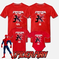 [Adult] SPIDERMAN Tshirt Happy Birthday Budak Baby Boy Girl Kanak-Kanak Family Day Baju Custom Sedon