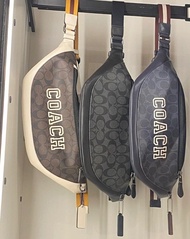 Coach Men' Denim/Chalk Signature Canvas W/Varsity Motif Warren Belt Bag (CB912) 男款胸包 Coach Warren男胸包