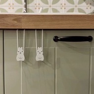 兔仔櫃門掛鉤(灰色-2Pcs)櫥櫃門廚房用品收納掛架 鐵制置物架 垃圾袋支架