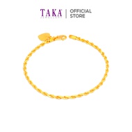 TAKA Jewellery 916 Solid Rope Gold Bracelet