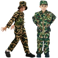 Special Forces Clothing Kids Army Military Scouting Combat Uniform Green Field Camouflage Costumes Coat Pants Hat