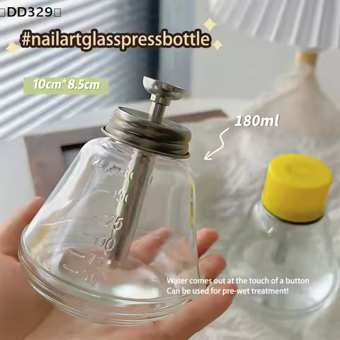 180ML Glass Nail Art Pump Dispenser Cleaner Bottle Liquid Alcohol Bottle Phone Screen Repair Remover