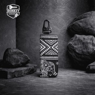 GANTUNGAN 2-Fold Elephant Motif Canvas STNK Wallet Keychain - Ironkey Garage - A016