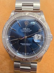 Rolex 16264 藍面條字 18K 白金圈