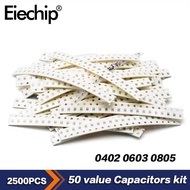 2500pcs/lot 0402 0603 0805 SMD Capacitors Assorted Kit 1pF~10uF Ceramic Capacitor 50 value x 50pcs S