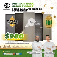 3x7ft 3 Solid Laminated Bedroom Doors Bundle